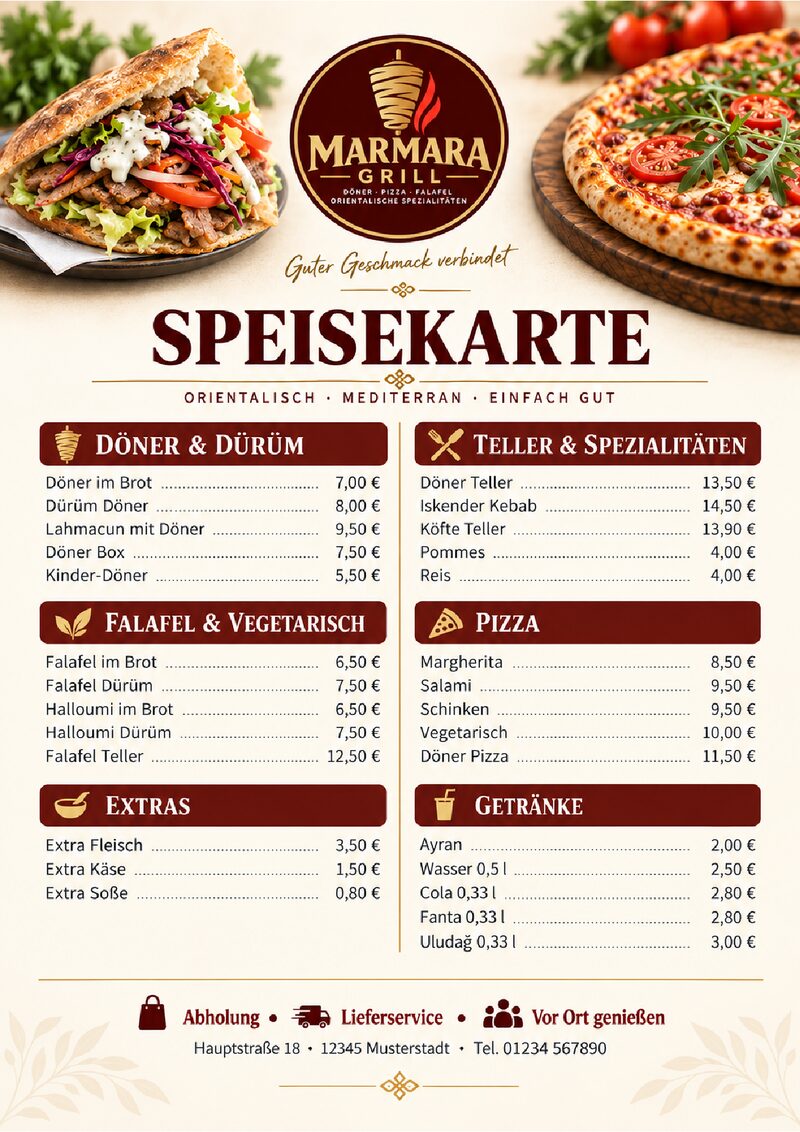 Vorschau: Speisekarte