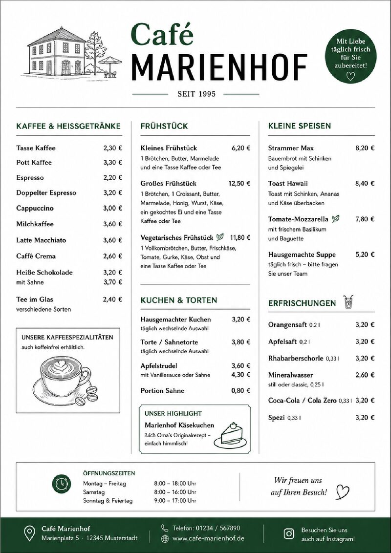 Vorschau: Karte Café